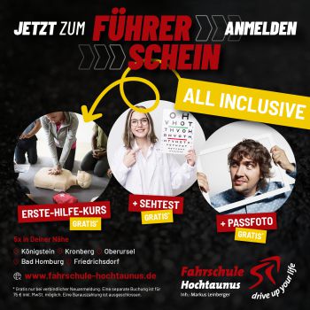 Erste-Hilfe-Kurs, den Sehtest und das Passfoto gratis!
