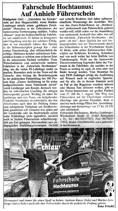 Zeitungsausschnitt